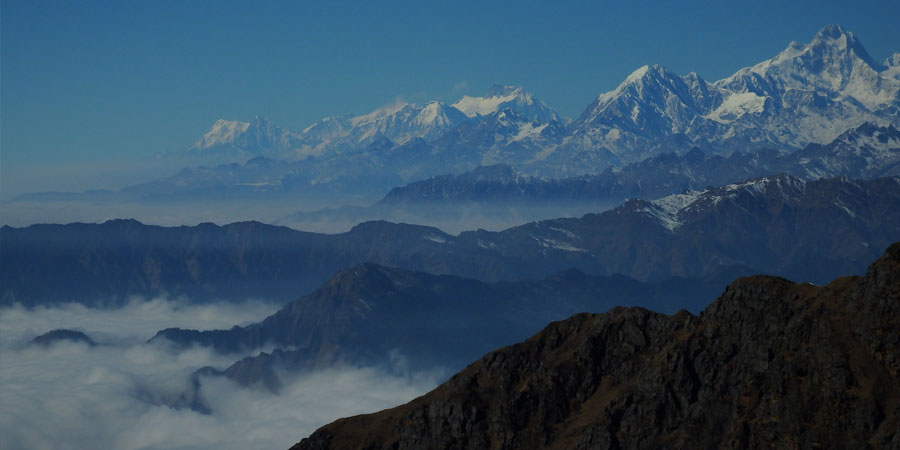 Langtang Himalaya view family trekking