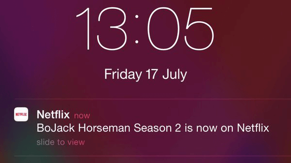 Netflix, Push Notification Example | WebEngage
